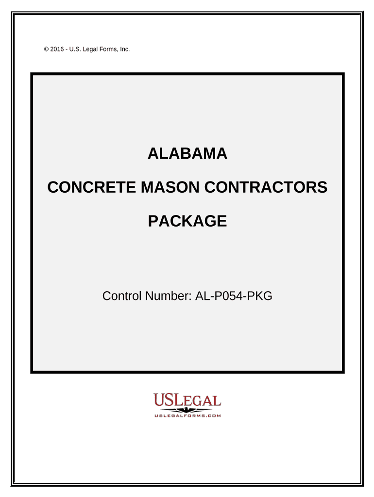 Concrete Mason Contractor Package Alabama  Form