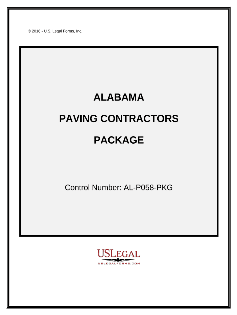 Paving Contractor Package Alabama  Form