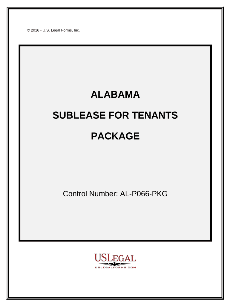 Landlord Tenant Sublease Package Alabama  Form