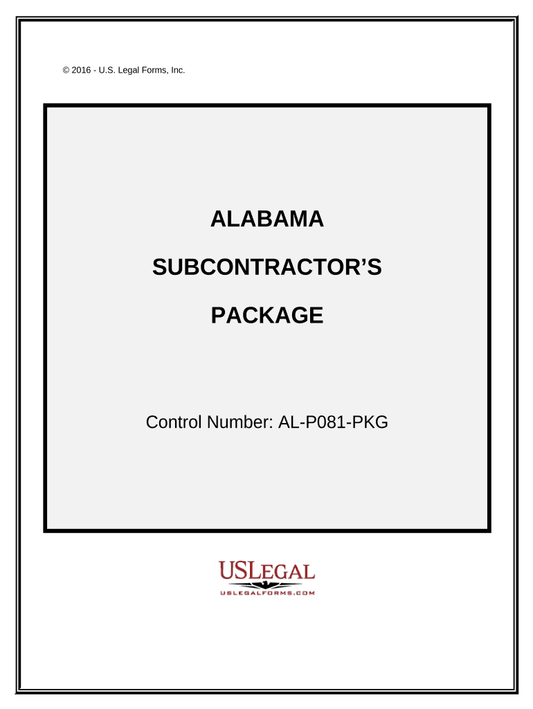 Subcontractors Package Alabama  Form