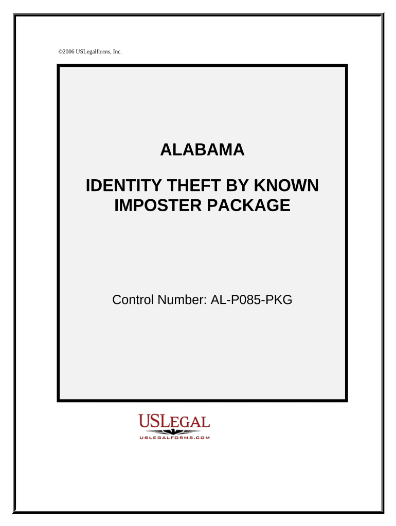 Identity Theft by Known Imposter Package Alabama  Form
