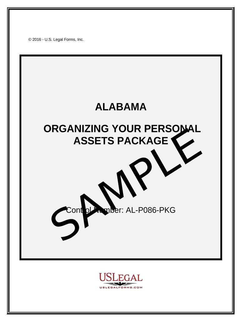 Organizing Your Personal Assets Package Alabama  Form