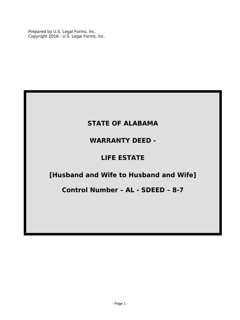 Warranty Deed Life Estate  Form