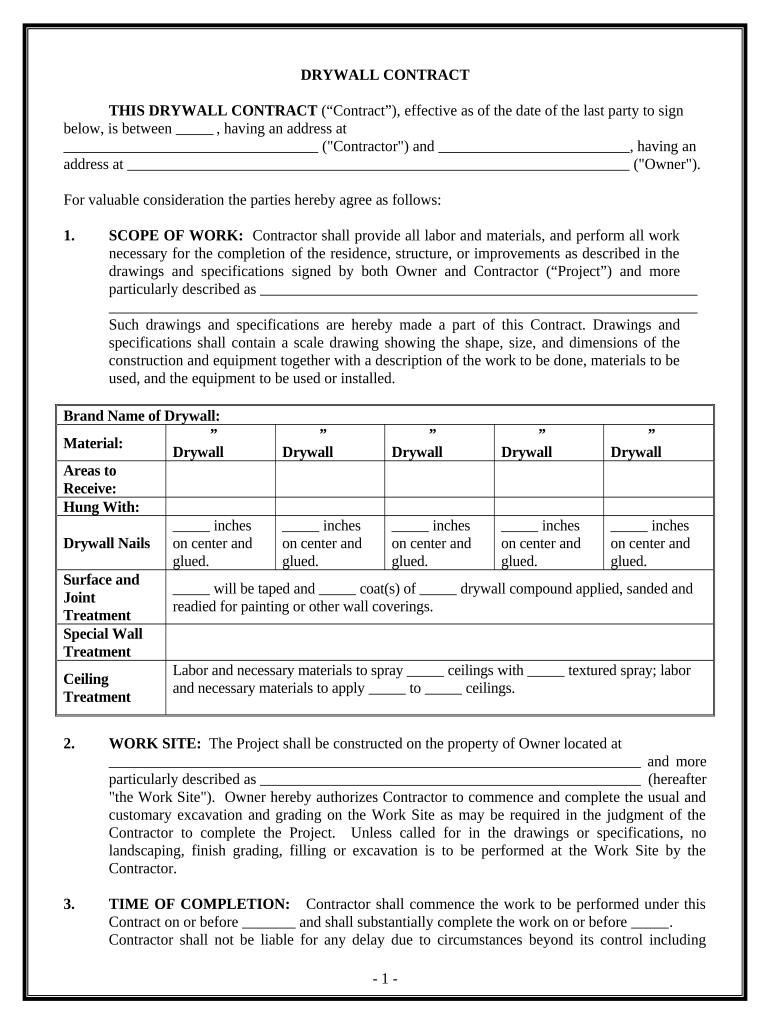 Arkansas Sheetrock  Form