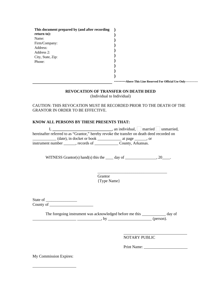 Transfer Death Document  Form