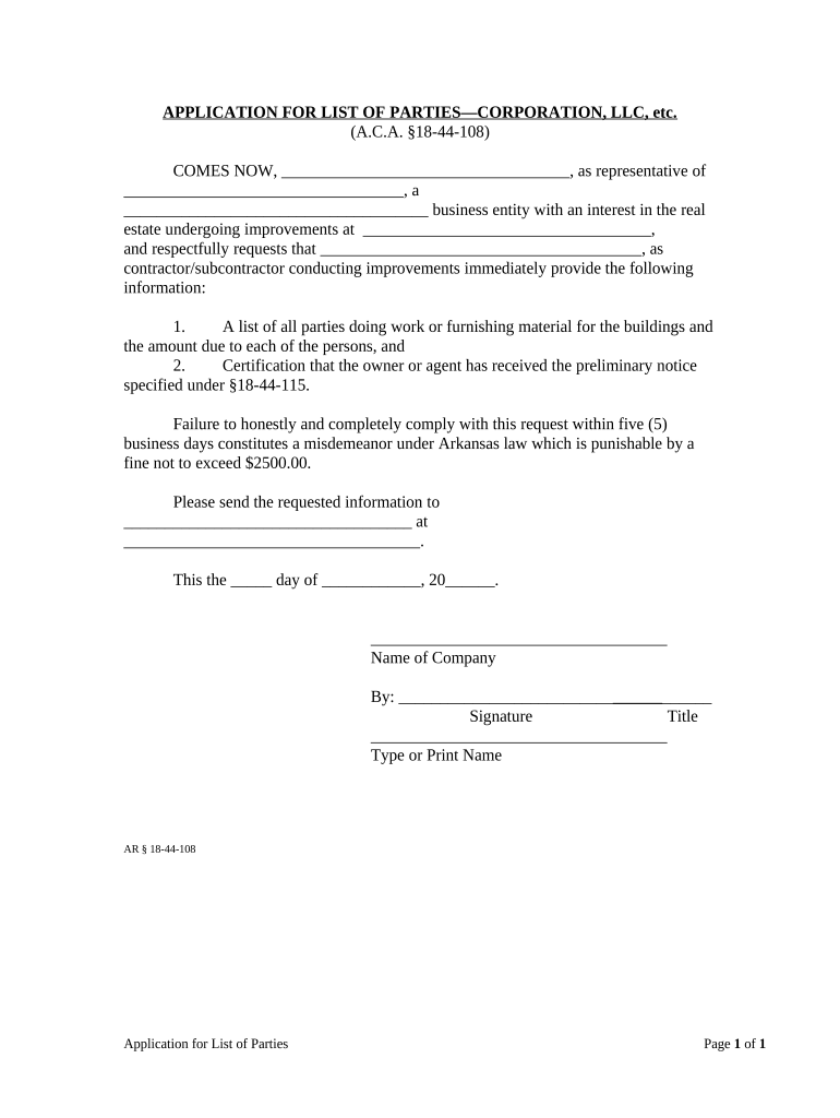 Ar Application Form