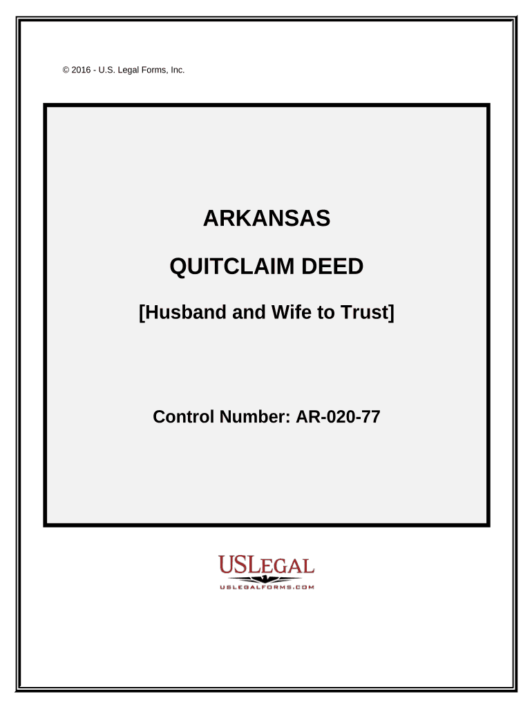 Quitclaim Deed Husband and Wife to Trust Arkansas  Form