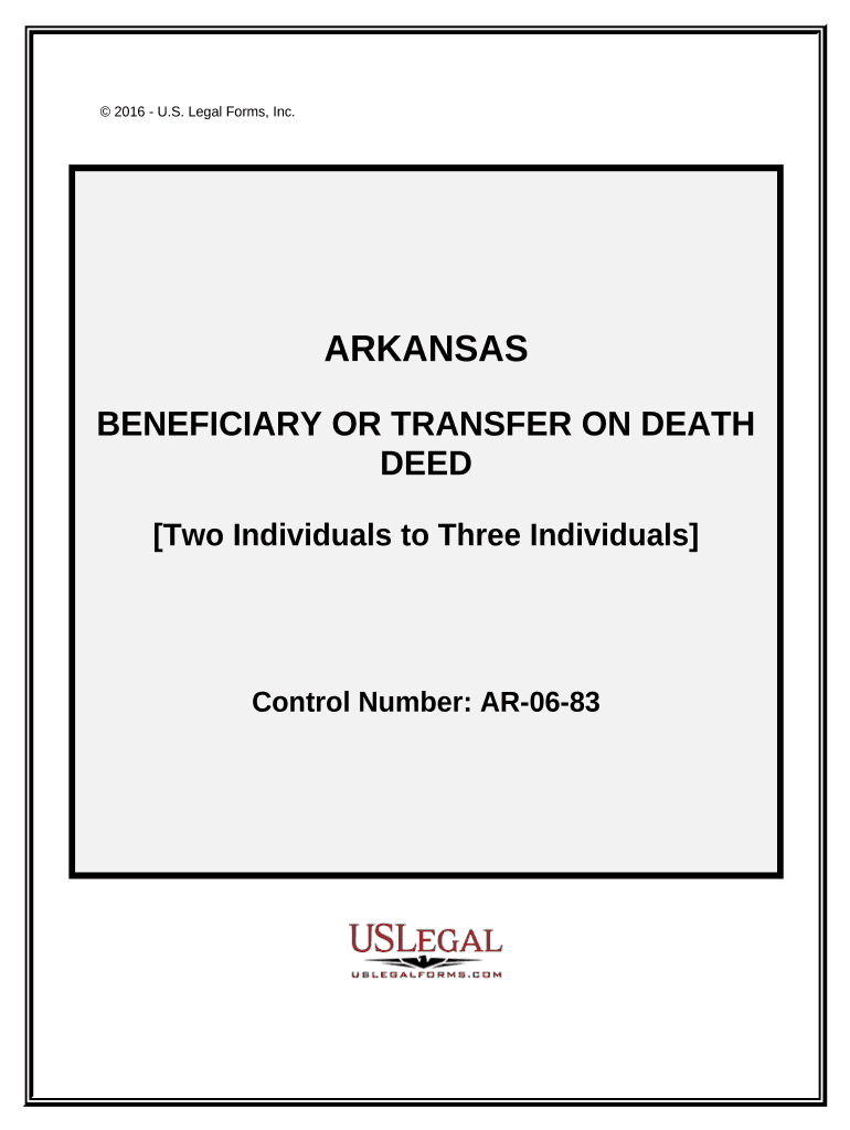 Beneficiary Transfer on Death Deed from Two Individuals to Three Individuals Arkansas  Form