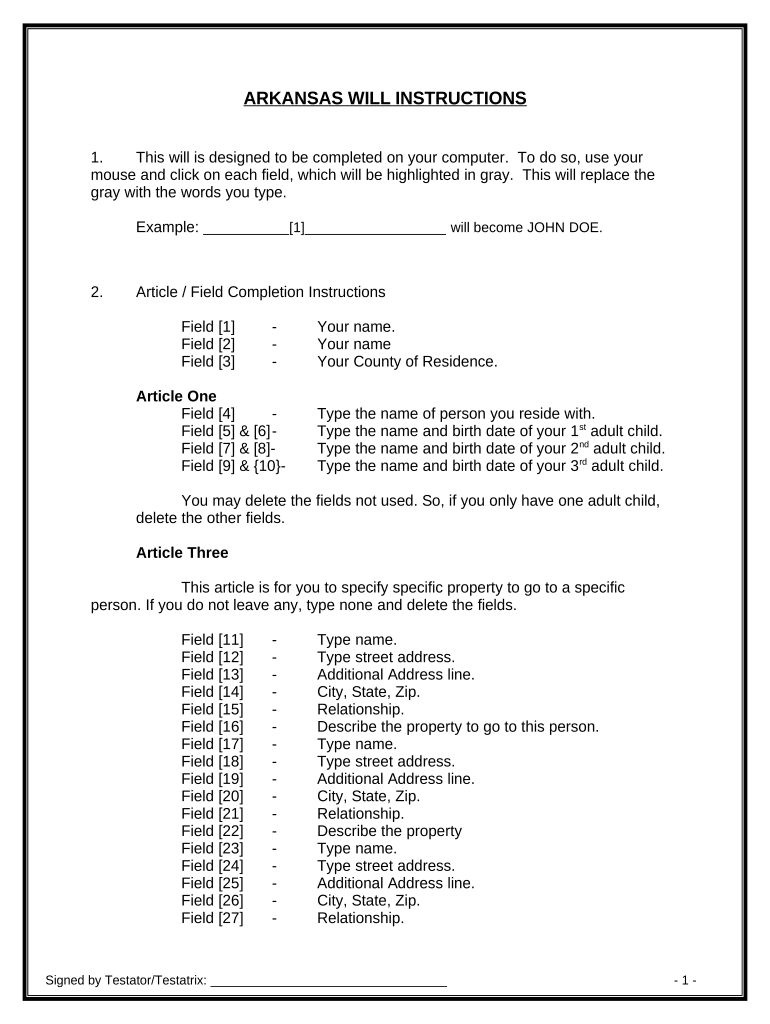 Mutual Wills Package of Last Wills and Testaments for Unmarried Persons Living Together with Adult Children Arkansas  Form