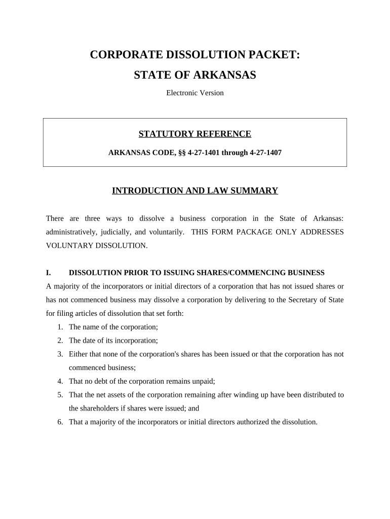 Arkansas Dissolve  Form