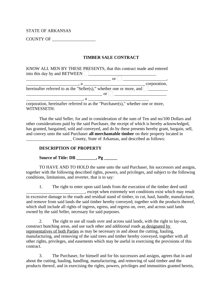 Arkansas Sale Contract  Form