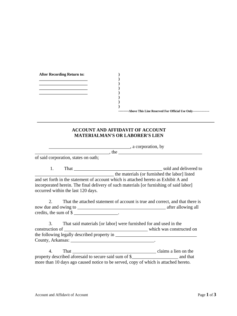 Account Affidavit  Form