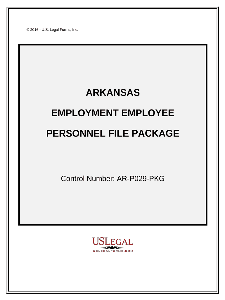 Employment Employee Personnel File Package Arkansas  Form