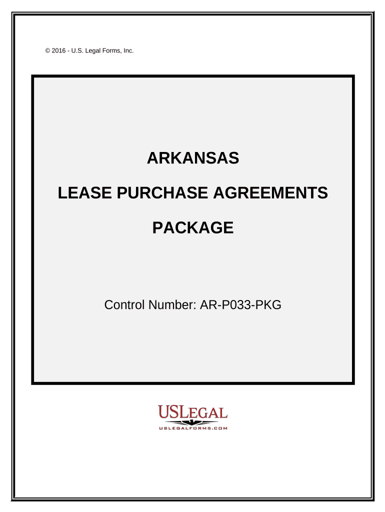 Lease Purchase Agreements Package Arkansas  Form