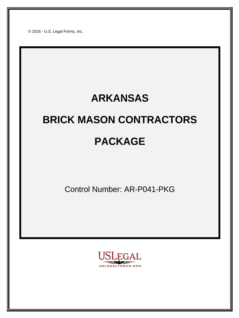 Brick Mason Contractor Package Arkansas  Form