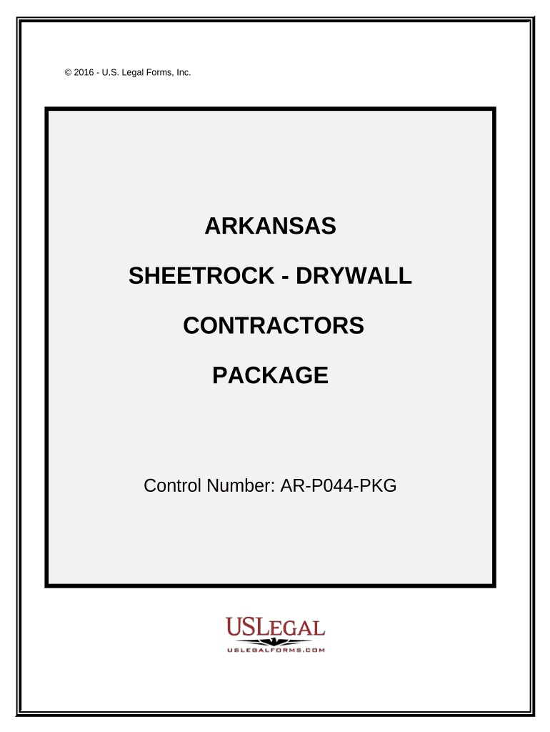 Sheetrock Drywall Contractor Package Arkansas  Form