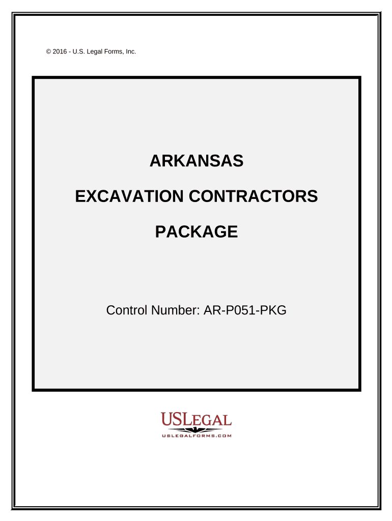Excavation Contractor Package Arkansas  Form