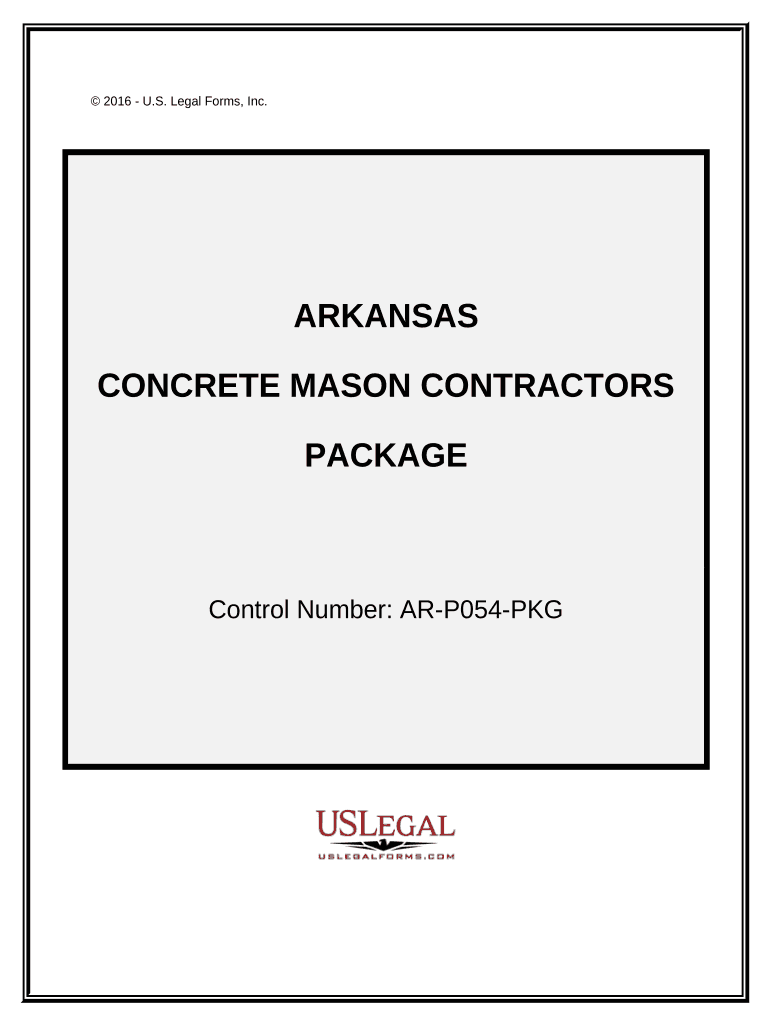 Concrete Mason Contractor Package Arkansas  Form