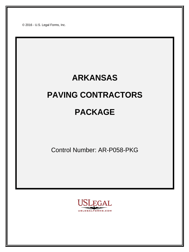 Paving Contractor Package Arkansas  Form