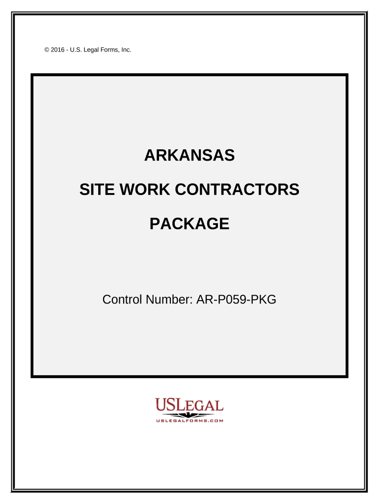 Site Work Contractor Package Arkansas  Form