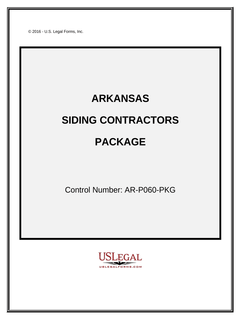 Siding Contractor Package Arkansas  Form