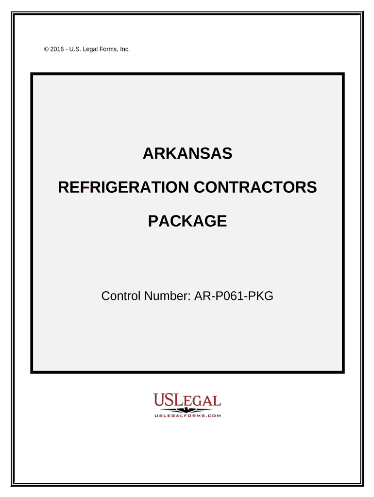 Refrigeration Contractor Package Arkansas  Form