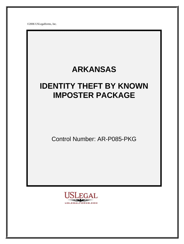 Identity Theft by Known Imposter Package Arkansas  Form
