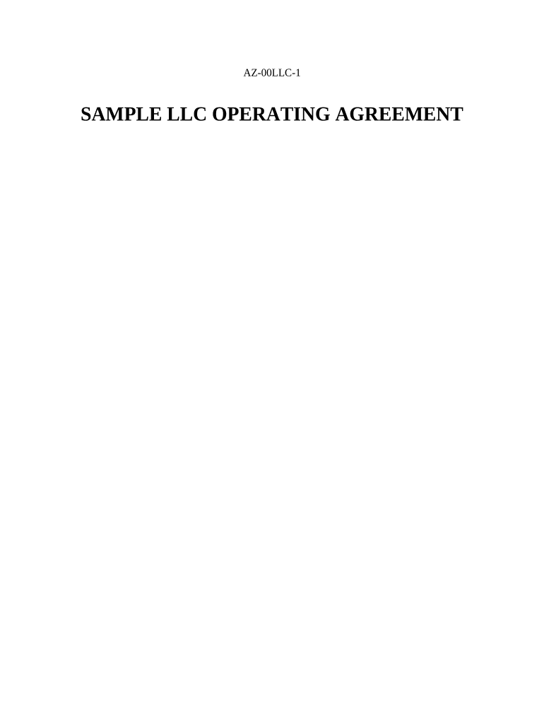 Limited Liability Company LLC Operating Agreement Arizona  Form