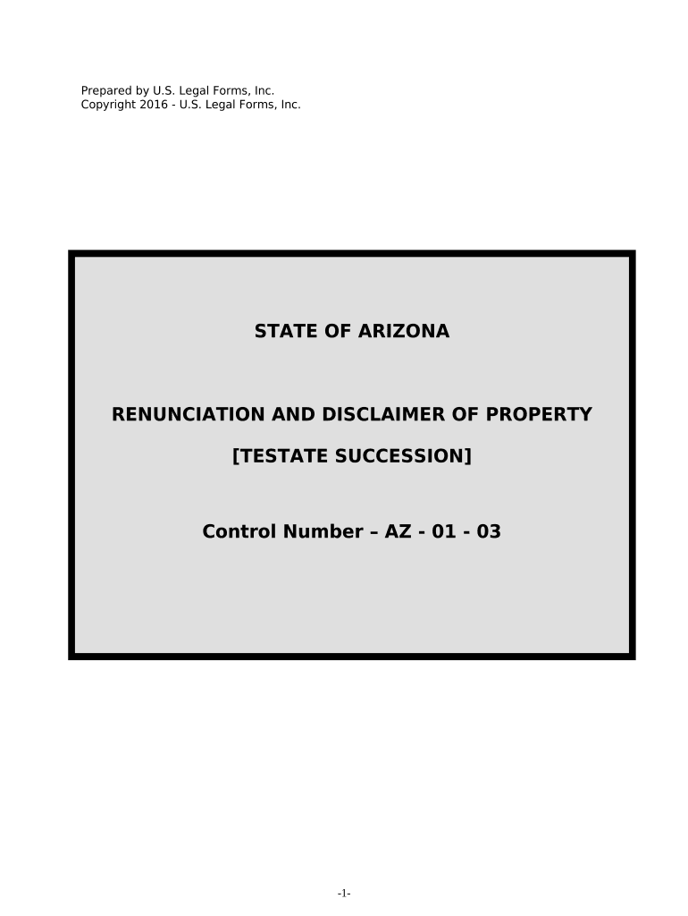 Arizona Disclaimer  Form