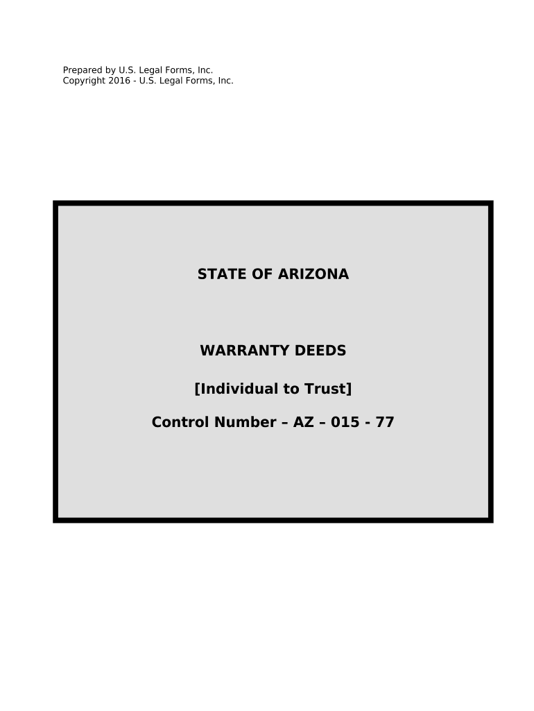 Warranty Deed from Individual to a Trust Arizona  Form