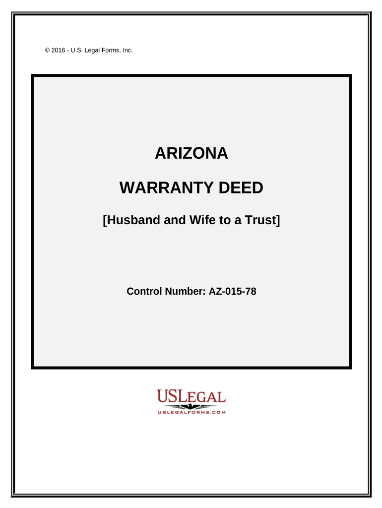 Warranty Deed from Husband and Wife to Trust Arizona  Form