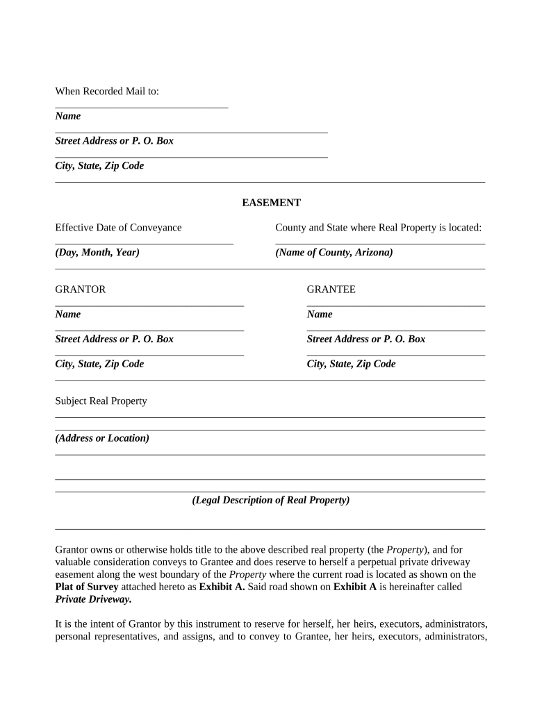 Easement Arizona  Form