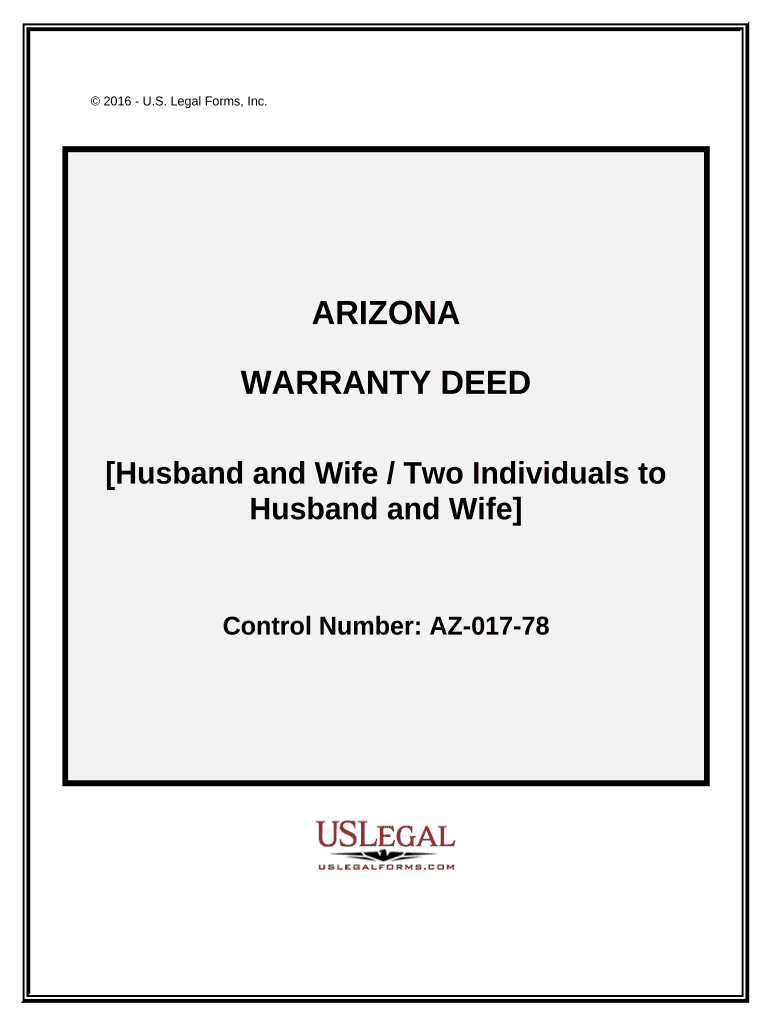 Warranty Deed from Husband and Wife to Husband and Wife Arizona  Form
