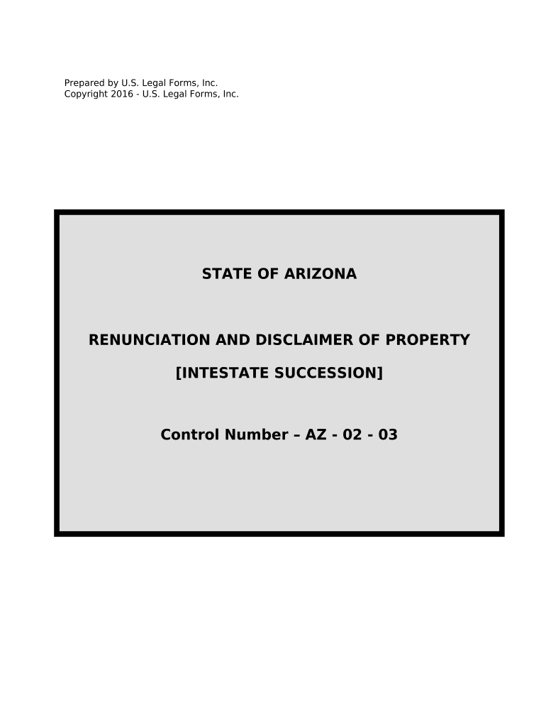 Intestate Succession Arizona  Form
