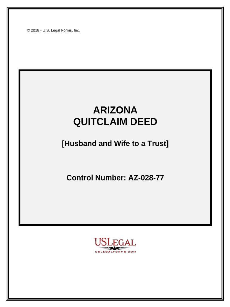 Arizona Quitclaim Deed Husband and Wife to Trust Arizona  Form