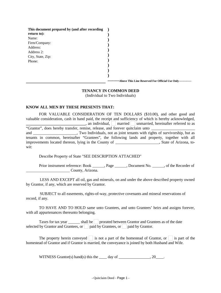 Arizona Tenancy  Form