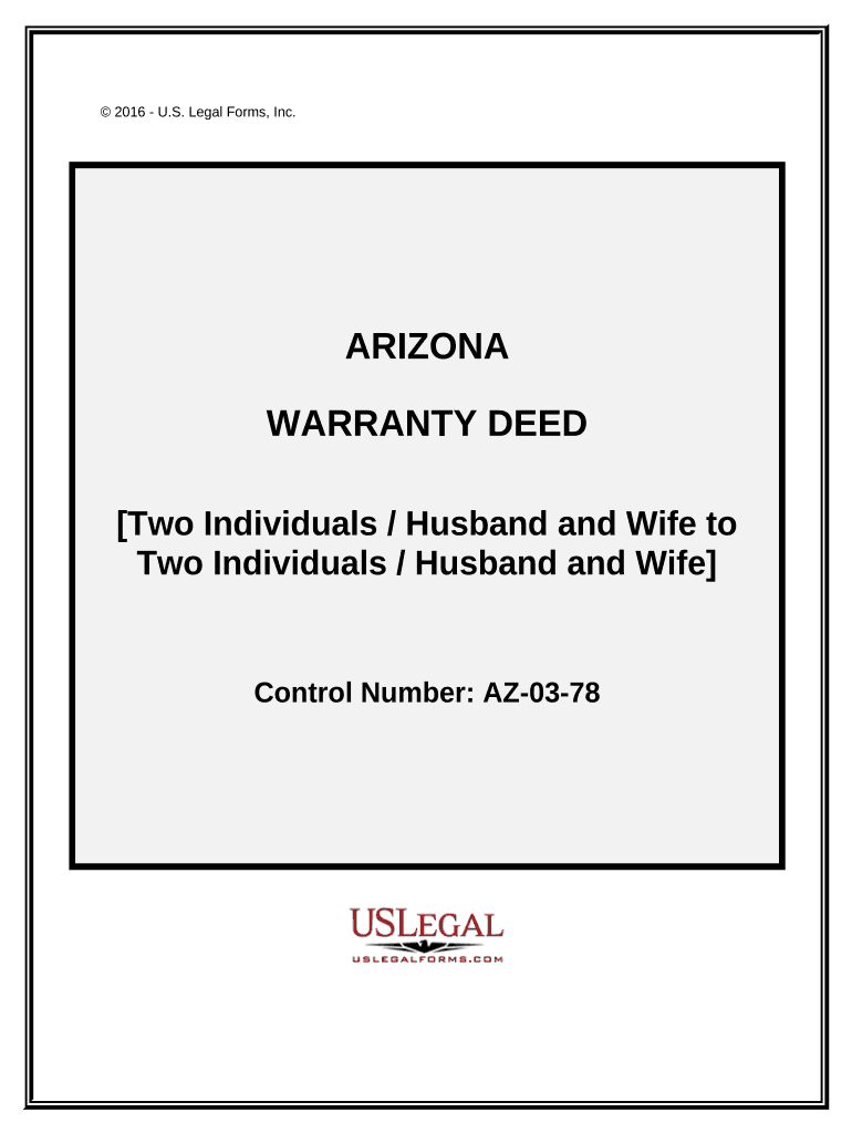Warranty Deed from Two Individuals Husband and Wife to Two Individuals Husband and Wife Arizona  Form