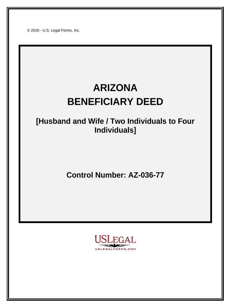 Transfer on Death Deed or TOD Beneficiary Deed for Husband and Wife to Four Individuals Arizona  Form