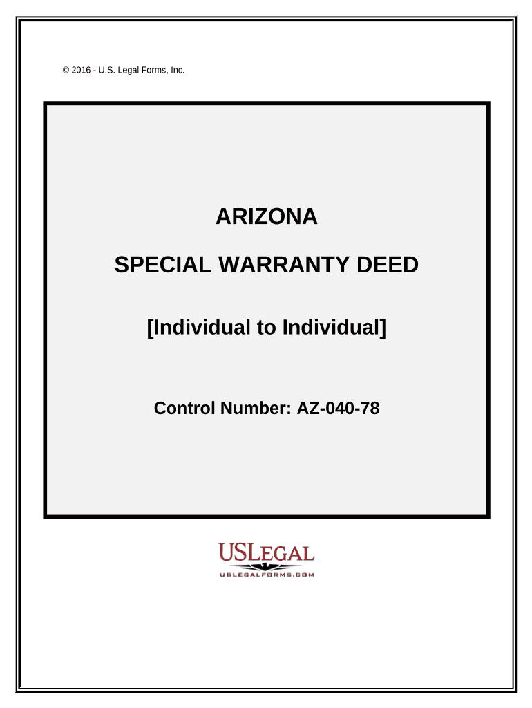 Special Warranty Deed from Individual to Individual Arizona  Form