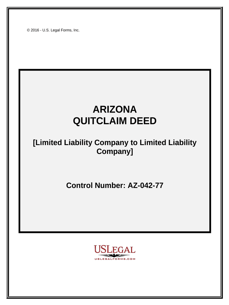 Quitclaim Deed Limited Liability Company to Limited Liability Company Arizona  Form