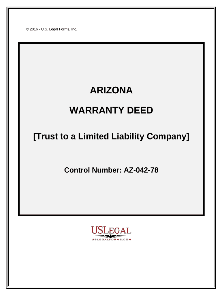 Warranty Deed Trust to a Limited Liability Company Arizona  Form