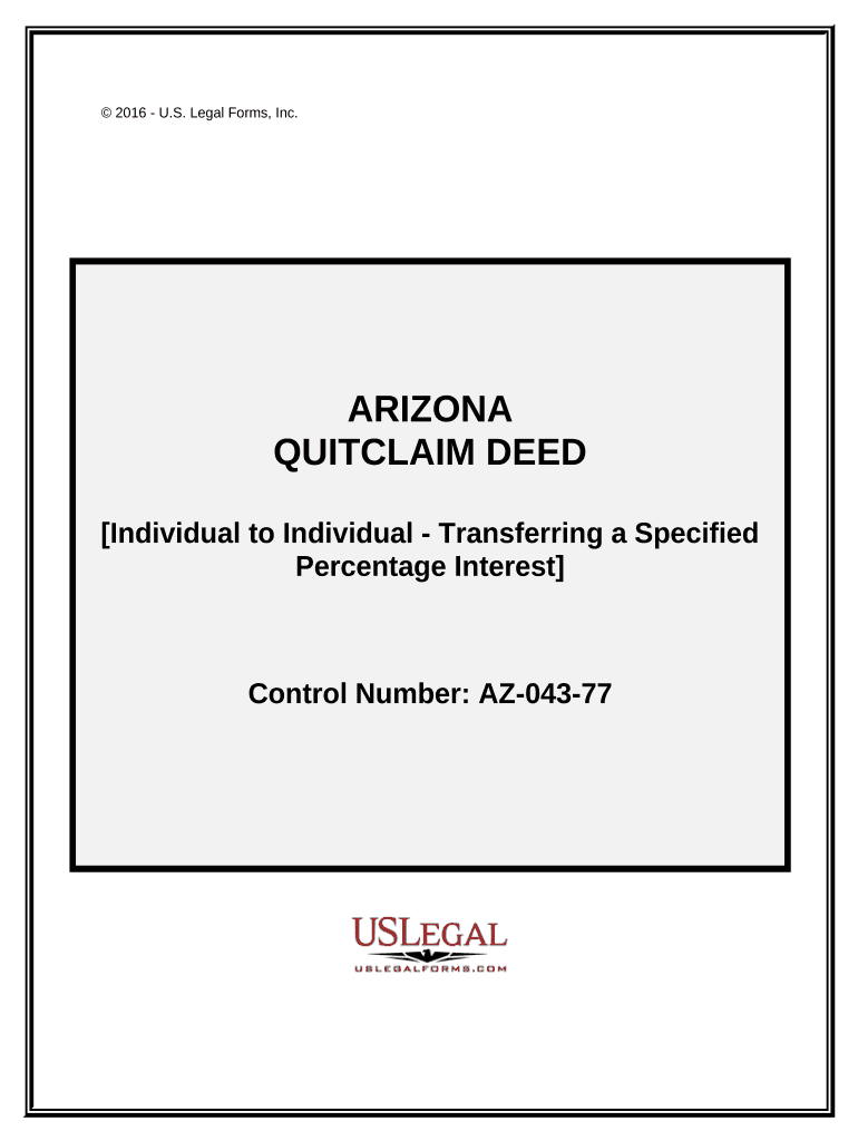 Quitclaim Deed Form Arizona