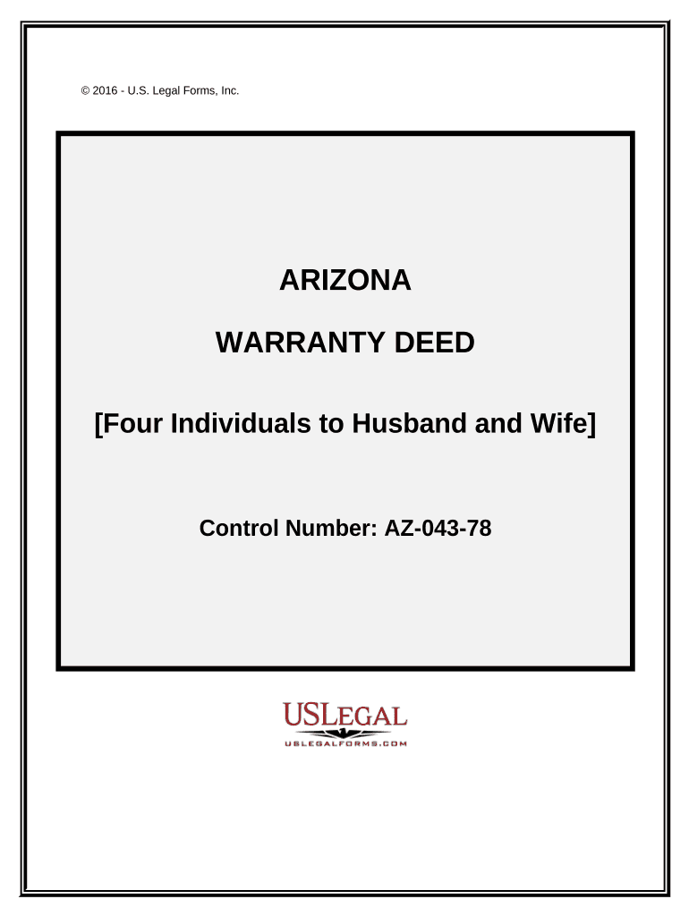 Warranty Deed Four Individuals to Husband and Wife Arizona  Form