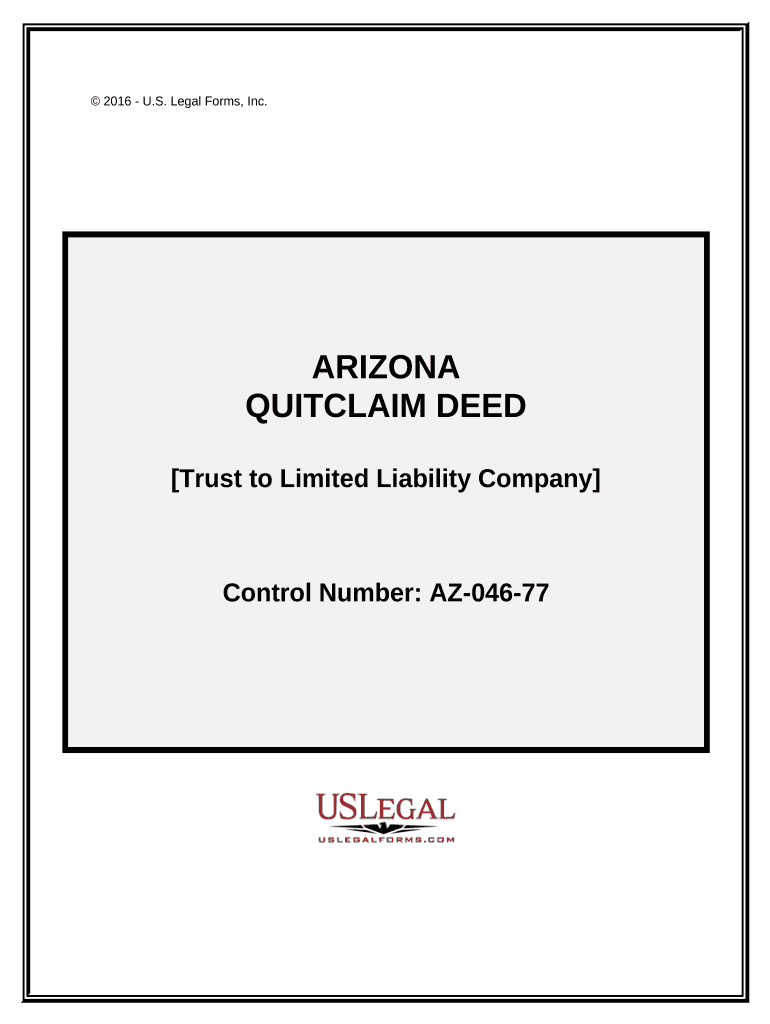 Quitclaim Deed Trust to Limited Liability Company Arizona  Form
