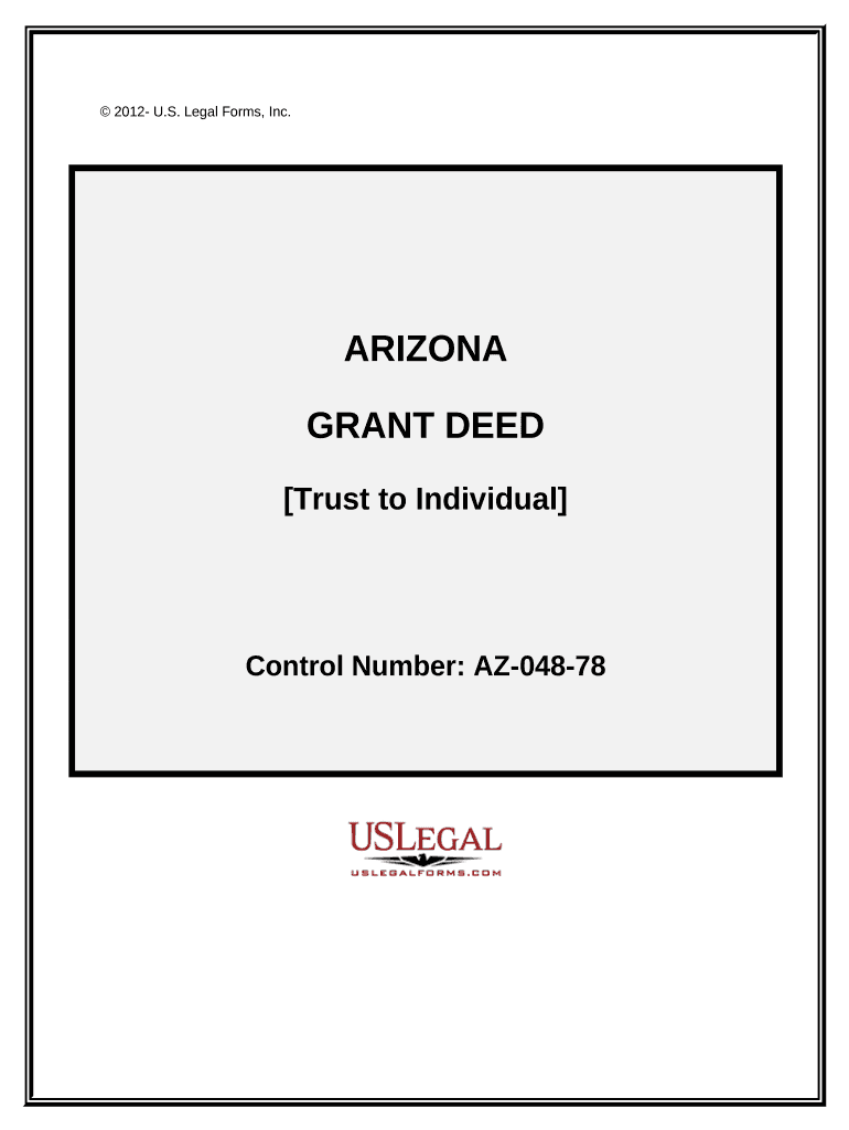 Grant Deed Trust to an Individual Arizona  Form