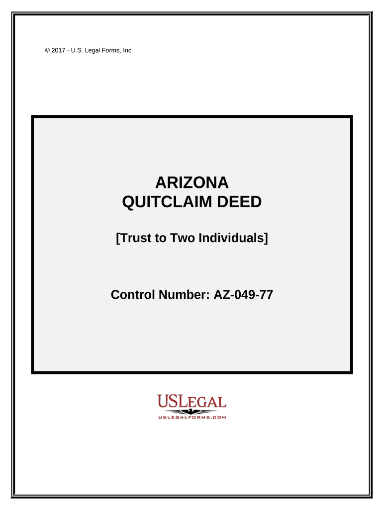 Quitclaim Deed Trust to Two Individuals Arizona  Form