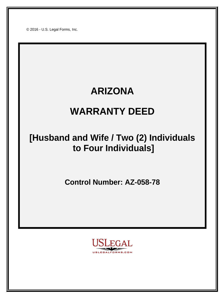 Warranty Deed from Husband and Wife, or Two Individuals, to Four Individuals Arizona  Form