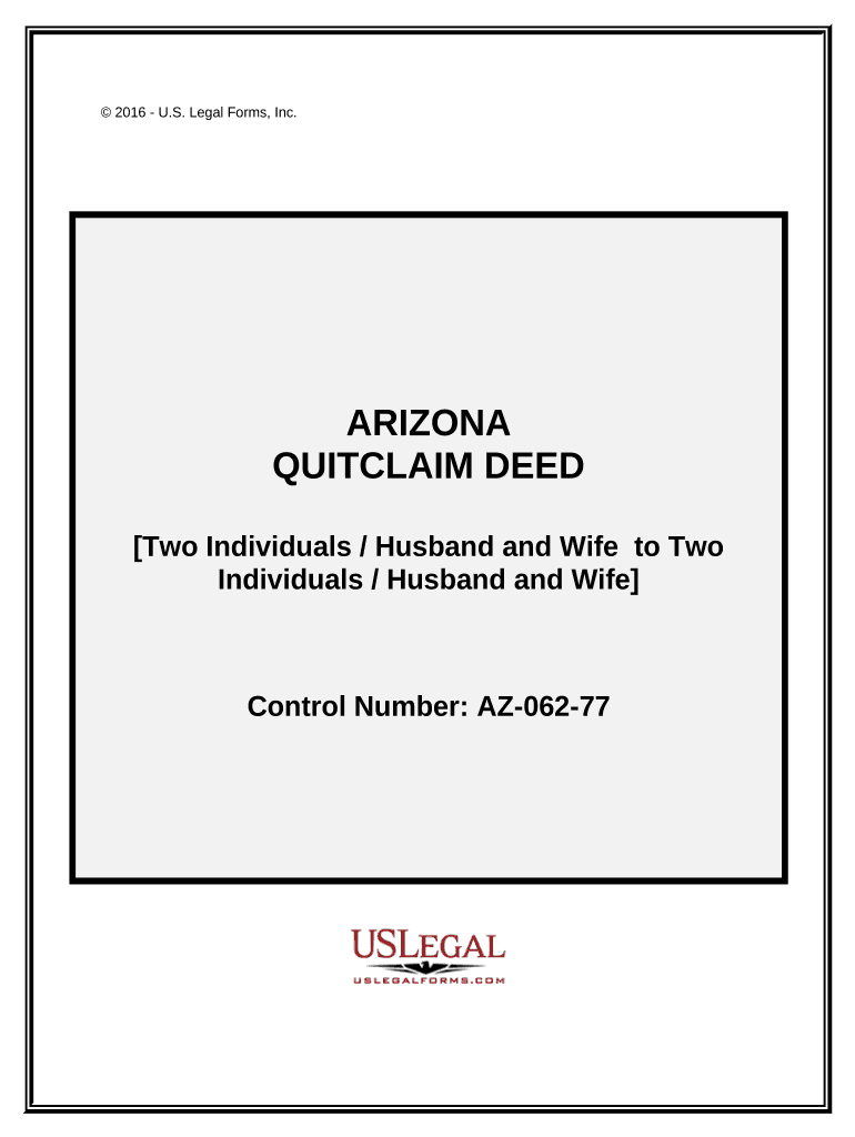 Quitclaim Deed from Two Individuals Husband and Wife to Two Individuals Husband and Wife Arizona  Form
