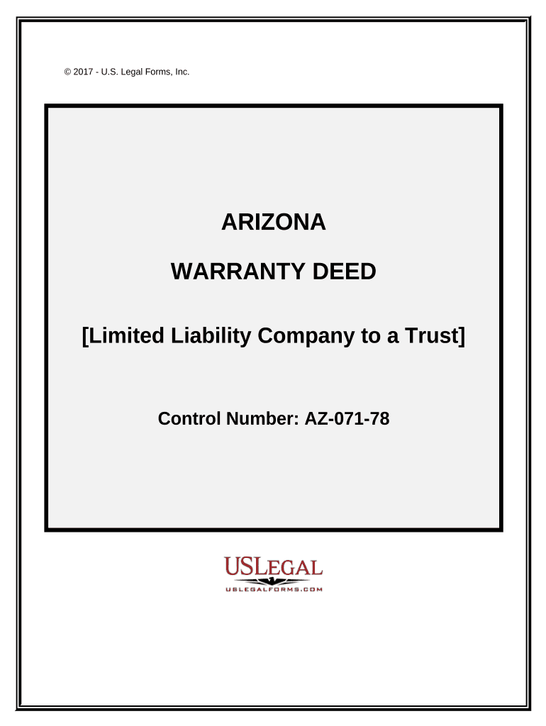 Warranty Deed from a Limited Liability Company to a Trust Arizona  Form