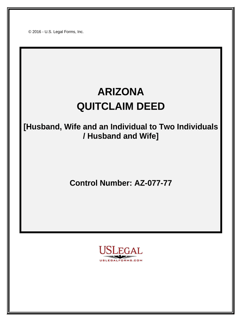 Quitclaim Deed from Husband, Wife and an Individual to Two Individuals Husband and Wife Arizona  Form